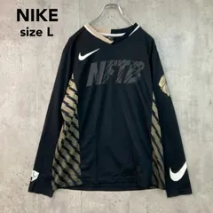 NIKE ナイキ NFTB ゲームシャツ プラクティスシャツ 長袖 トレーニング ウェア サッカー フットサル デカロゴ スウッシュ DRI-FIT ドライフィット スポーツ ブラック 452888-010 Lサイズ ★ ■◇