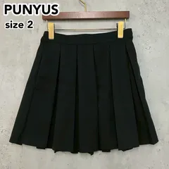 PUNYUS プニュズ ブラック プリーツミニスカート PN24SS-042 ボトムス ショート丈 カジュアル 渡辺直美 プロデュース 無地 シンプル スクール 普段使い 定番 着回し Aライン 膝上  サイズ2 ★ ■◆