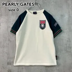 PEARLY GATES パーリーゲイツ POLARTEC ポーラテック クラシック フリース Tシャツ 半袖 カットソー ゴルフウェア ホワイト 白 ロゴ ワッペン 刺繍 89 ナンバリング ラグラン モックネック ストレッチ サイズ0 ★ ■◆
