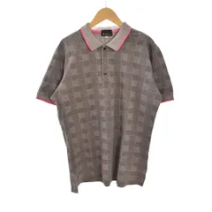 ティーケーミクスパイス タケオキクチ THE SHOP TK MIXPICE ポロシャツ チェック柄 総柄 襟付き アクセントカラー 4 灰色 グレー ピンク 616-32008 ■ECD001