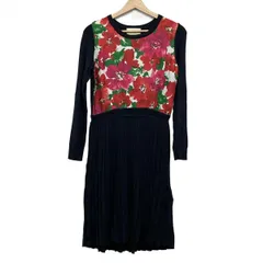Chesty(チェスティ) ワンピース サイズ0 XS レディース美品  ネイビー×レッド×グリーン 花柄/ニットワンピ