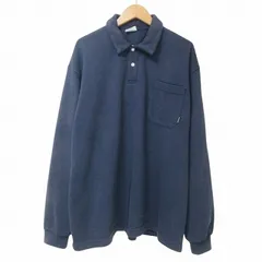 Vavues Store ポロシャツ 長袖 ダブルフェイス 鹿の子 M 紺 ネイビー ■MET1 X