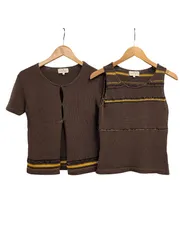 k05250801108　TRUSSARDI　40　茶×黄　Ｌサイズ程度　オールインワンセットアップ　その他セットアップ　春夏