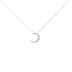 K10WG ムーン ダイヤモンド ネックレス 0.02CT