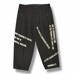 参考上代114400円 Yohji Yamamoto POUR HOMME 21AW 2Tuck Message Pants 2タックメッセージパンツ ヨウジヤマモトプールオム HX-P48-117 ブラック 2 （4278M）のサムネイル