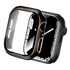 【特価商品】対応 Apple Watch ケース Series 9/8/7 アップルウォッチ カバー 二色 ガラスフィルム 一体型 メッキ加工 Apple Watch カバー PC素材 軽量 日本旭硝子材 二重構造 アップルウォッチ ケース 全面保護 高耐久 