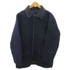 ラベンハム LAVENHAM キルティングジャケット 中綿 襟 コーデュロイ ウール 40 紺 ネイビー 0126 IBO87のサムネイル