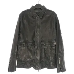 イサムカタヤマバックラッシュ ISAMU KATAYAMA BACKLASH ゴートタンニン製品染め A2 レザージャケット ブルゾン 長袖 M ブラック 黒 1909-04のサムネイル