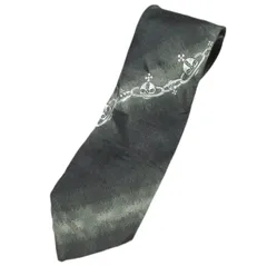 Vivienne Westwood ヴィヴィアンウエストウッド イタリア製 オーブ刺繍 グラデーションレジメンタル ネクタイ BLACK/GRAY 総柄 タイ VWW g25531