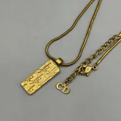 美品　クリスチャンディオール　ネックレス　トロッター　ゴールド 金　プレート　ラインストー