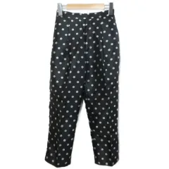 エルフランク ELFRANK 23AW ドットジャガードセンタープレステーパードパンツ タック 水玉 フリーサイズ 黒 ブラック /X