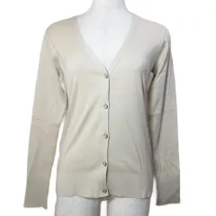 ボッシュ BOSCH タグ付き カーディガン 長袖 Vネック コットン 38 M相当 ベージュ /X