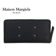 Maison Margiela メゾンマルジェラ 長財布 二つ折り 4ステッチ ジップ アラウンド コンパクト ウォレット ギフトボックス付き レザー ブラック S56UI0110