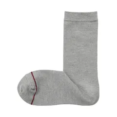 【新品】 無印良品 婦人 足なり直角 履き口やわらか あったか綿 靴下 (ウール入り・口ゴムなし) レディース DAJ77A5A グレー 23～25cm 1