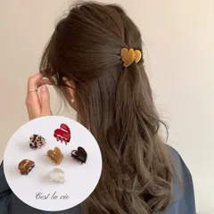 【6色展開】ミニヘアクリップ 韓国風ミニバンスクリップ 小さめ ミニハートヘアクリップ ヘアクリップ 前髪クリップ まとめ髪 大人可愛い