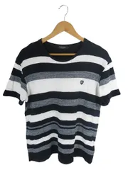 ブラックレーベル BLACK LABEL プルオーバー Tシャツ カットソー 半袖 ボーダー ワンポイント 刺繡 マルチカラー サイズL QQQ