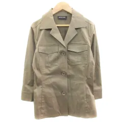 メイソングレイ MAYSON GREY オープンカラージャケット ミドル丈 2 ブラウン 茶 /YM36のサムネイル