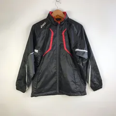 asics ジップアップジャージ ブラック×レッド 160cm 3151202603040038のサムネイル