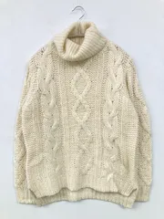 Cepo craft セポクラフト ニット/セーター M アイボリー ニット 無地 ミドル丈 長袖 タートルネック/ハイネック