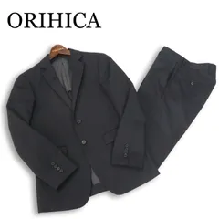 【美品】ORIHICA オリヒカ 通年 背抜き★ セットアップ スーツ Sz.90Y4 メンズ 黒 無地 フォーマル 冠婚葬祭にも