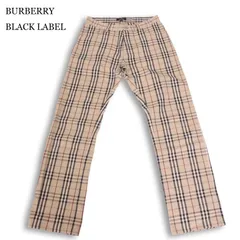 BURBERRY BLACK LABEL バーバリー ブラックレーベル 通年 ホース刺繍★ ノバチェック パンツ Sz.76 メンズ