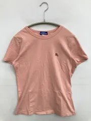 BURBERRY BLUE LABEL バーバリーブルーレーベル Tシャツ/カットソー 38 ピンク 無地 ワンポイント ブランドロゴ ミドル丈 半袖 クルーネック(丸首)