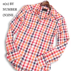 n(n) BY NUMBER (N)INE ナンバーナイン 通年★ 長袖 ギンガムチェック ウエスタン シャツ Sz.2 メンズ