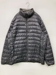 UNIQLO ユニクロ ダウンジャケット/コート XL ブラック ナイロン 無地 キルティング ミドル丈 フードなし ジップアップ