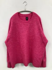 GAP ギャップ ニット/セーター XL ピンク ニット 無地 ミドル丈 長袖 クルーネック(丸首)