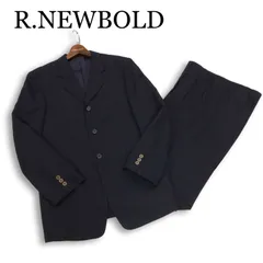 R.NEWBOLD ポールスミス 春夏★ ストライプ 背抜き 3B スーツ セットアップ 日本製 Sz.L メンズ ネイビーのサムネイル