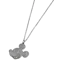 スワロフスキー SWAROVSKI クリスタル ネックレス ミッキーマウス ネックレス シルバーメッキ クリスタル レディース 【中古】