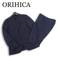 ORIHICA オリヒカ 春夏 背抜き★ ウォッシャブル 軽量 チェック柄 セットアップ スーツ Sz.SS/79　メンズ ネイビー
