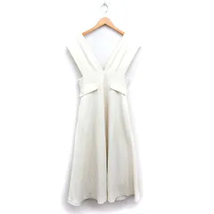 ロペ ROPE ジャンパースカート ロング丈 フレア 無地 38 オフホワイト 白 /FT41