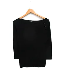 ロートレアモン LAUTREAMONT ニット セーター 七分袖 肩ビジュー シンプル 2 ブラック 黒 /KT20