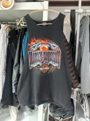 ハーレーダビッドソン ブラック ノースリーブ Tシャツ