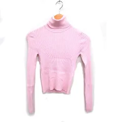 ザラ ZARA リブ ニット セーター 長袖 タートルネック 無地 S ピンク /FT42