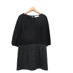 クチュールブローチ COUTURE BROOCH ワンピース ミニ 長袖 切替 38 ブラック 黒 /KT31