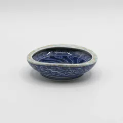 【残り6点/セット販売可能】染付豆皿 8.5cm×7.5cm 藍色 薬味皿 懐石料理など ID190