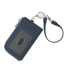 【新品】 [ブランポム] リール パスケース レディース メンズ 定期入れ 小さい財布 ミニ財布 リールストラップ ストラップ 小銭入れ コインケース 小型 小さい コイン ケース bp-7001 (ネイビー) 1