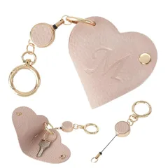 【新品】 [CAT'S・WHISPER] キーチェーン キーケース リール付き 伸びる ハート型キーチェーン 伸縮性 あるスクロール 取り外し可能な レザー ある吊り下げ クリップオンスクロールバックル カーハウス（コーラルピンク-S） 1