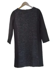 k03250806015　INDIVI　34　黒×紺色×水色　　ワンピース or ドレス　ワンピース　秋冬