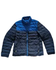 NAUTICA ノーティカ　中綿ジャケット　古着　リバーシブル　刺繍ロゴ　青　ネイビー