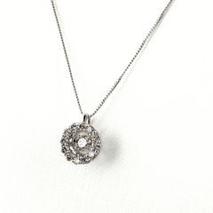 K18WG フラワ　ブラウンダイヤ　ネックレス　カメリア　美品18金　断捨離中 K18WG フラワ ブラウンダイヤ ネックレス カメリア 美品18金 断捨離中