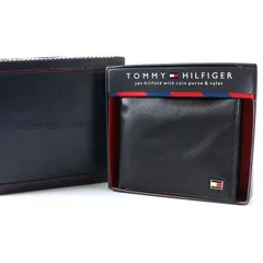 MWA26178 未使用 TOMMY HILFIGER トミー ヒルフィガー 二つ折り 財布  レザー ブラック 黒