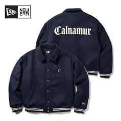 ニューエラ ジャケット NEW ERA メルトン ヴァーシティジャケット CALNAMUR カルナムール Varsity Jacket ネイビー 藤田ニコル にこるん コラボ ロゴ 刺繍 中綿 アウター スタジャン 上着 保温 レディース (240930)
