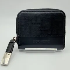 DIOR HOMME（ディオールオム）ロゴ刻印 ラウンドファスナー コインケース 小銭入れ ブラック レザー メンズ ミニウォレット
