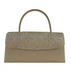 【美品】 和装バッグ 優品 セミフォーマル 華文 金銀糸 金色 正絹 和装小物  【中古】