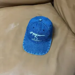 Supreme 6パネル ボールキャップ 帽子 ジュラシック デニム