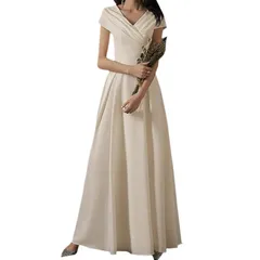 [YUANYUAN] HAUTE イブニングドレス ウエディングドレス レディース パーティードレス ロング丈 Aライン フリル ホワイト ピアノ 発表会 ドレス 二次会 花嫁 主役 演奏会 謝恩会 フォーマルドレス (ホワイトロング,XL,XL) 1