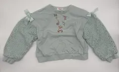 【新入荷!!】☆セット割対応☆ メゾピアノ キッズ レース袖 リボン トレーナー 120cm （2347）